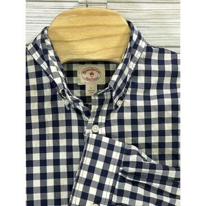 Brooks Brothers RED FLEECE 100% Cotton Men's Shirt SZ Lg Black &‎ White Gingham